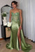 Sweetheart Ruched Satin Beadings Mermaid Prom Dress with Side Slit - Prom Dresses