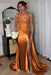 Sweetheart Ruched Satin Beadings Mermaid Prom Dress with Side Slit - Prom Dresses