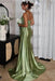 Sweetheart Ruched Satin Beadings Mermaid Prom Dress with Side Slit - Prom Dresses