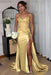 Sweetheart Ruched Satin Beadings Mermaid Prom Dress with Side Slit - Prom Dresses