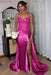 Sweetheart Ruched Satin Beadings Mermaid Prom Dress with Side Slit - Prom Dresses