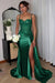 Sweetheart Ruched Satin Beadings Mermaid Prom Dress with Side Slit - Prom Dresses