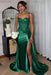 Sweetheart Ruched Satin Beadings Mermaid Prom Dress with Side Slit - Prom Dresses