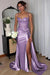 Sweetheart Ruched Satin Beadings Mermaid Prom Dress with Side Slit - Prom Dresses