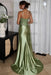 Sweetheart Ruched Satin Beadings Mermaid Prom Dress with Side Slit - Prom Dresses