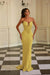 Daffodil Sexy Strapless Mermaid Prom Dress Sequins Evening Dress Long