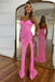 Sweetheart Sequins Prom Dress Long with Side Split Strapless Mermaid Party Dress