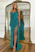 Sweetheart Sequins Prom Dress Long with Side Split Strapless Mermaid Party Dress