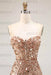 Sweetheart Sequins Prom Dress Long with Side Split Strapless Mermaid Party Dress