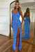 Sweetheart Sequins Prom Dress Long with Side Split Strapless Mermaid Party Dress