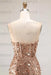 Sweetheart Sequins Prom Dress Long with Side Split Strapless Mermaid Party Dress