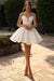 Sweetheart Short Aline Wedding Dress Sleeveless Satin Bridal Dress - wedding dresses