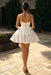Sweetheart Short Aline Wedding Dress Sleeveless Satin Bridal Dress - wedding dresses