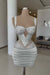 Gray Sexy Satin Tight Homecoming Dress Sleeveless Beadings Short Prom Dress