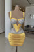 Yellow Sexy Satin Tight Homecoming Dress Sleeveless Beadings Short Prom Dress