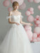 Ball Gown Wedding Dress Princess Silhouette Sweetheart Neck Short Sleeves Basque Waist Chapel Train Bridal Dresses