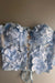 Sweetheart Sky Blue Flowers Corset Top Lace-up Closure Boning Corset Blouse - Photo Color - Dress