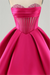 Sweetheart Satin Aline Homecoming Dress Short with Sequins Fuchsia