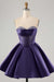Sweetheart Satin Aline Homecoming Dress Short with Sequins Regency