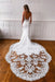 Sweetheart Spaghetti Straps Appliques Lace Mermaid Wedding Dresses with Train