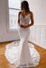 Sweetheart Spaghetti Straps Appliques Lace Mermaid Wedding Dresses with Train