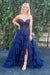 Sweetheart Tiered Corset Aline Evening Dress Ruffle Chiffon Prom Dress with Split - Prom Dresses