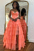 Sweetheart Tiered Corset Aline Evening Dress Ruffle Chiffon Prom Dress with Split - Prom Dresses
