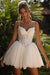 Sweetheart Tulle Lace Short Aline Wedding Dress Spaghetti Straps - wedding dresses