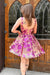 Sweetheart Tulle Short Homecoming Dress Sleeveless Aline Floral Cocktail Dress
