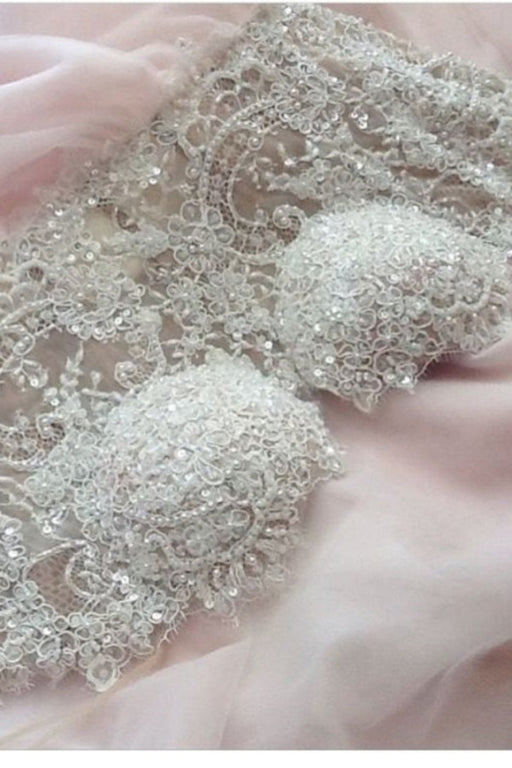 Sweetheart White Beadings Lace Corset Top Lace-up Closure Boning Corset Blouse - Photo Color - Dress