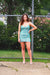 Sparkly Teal Sequined Slim Short Homecoming Dress