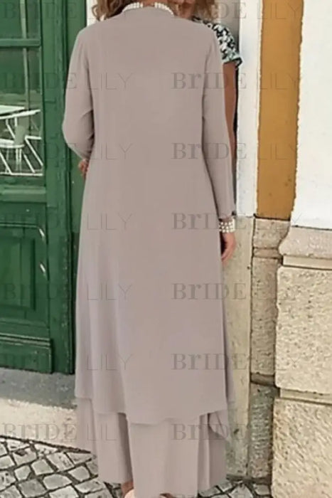 Three Pieces Chiffon Mother of the Bride Outfits