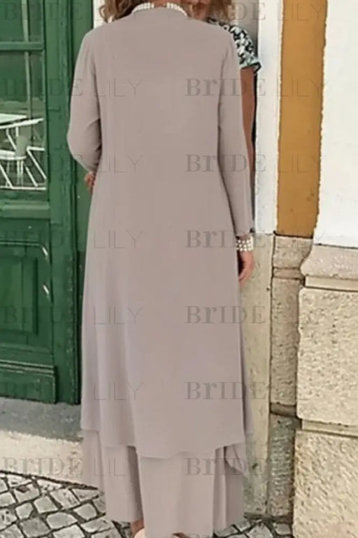 Three Pieces Chiffon Mother of the Bride Outfits