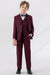 Three Pieces Suit Boys Kids Suit Formal Suit Blazer & Vest & Pants Formal Party Wear Pocket Outfits - Burgundy / 2