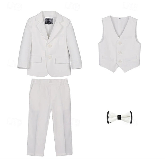 Three Pieces Suit Boys Kids Suit Formal Suit Blazer & Vest & Pants Formal Party Wear Pocket Outfits