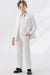 Three Pieces Suit Boys Kids Suit Formal Suit Blazer & Vest & Pants Formal Party Wear Pocket Outfits - White / 2