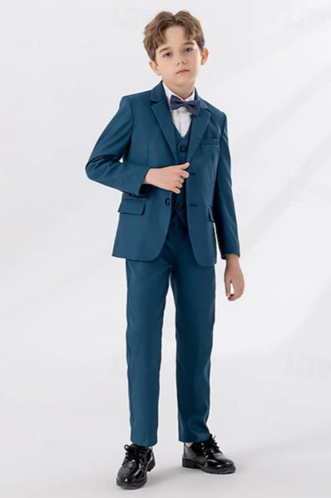 Three Pieces Suit Boys Kids Suit Formal Suit Blazer & Vest & Pants Formal Party Wear Pocket Outfits