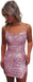 Tight Sequin Homecoming Dresses Sparkly Short Prom Dress with Slit