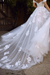 wedding dresses a line off the shoulder  lace flora appliqued tulle bridal gown with train