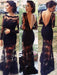 Trumpet/Mermaid Bateau Long Sleeves Applique Sweep/Brush Train Lace Dresses - Prom Dresses