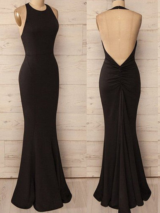 Trumpet/Mermaid Halter Sleeveless Floor-Length Spandex Dresses - Prom Dresses