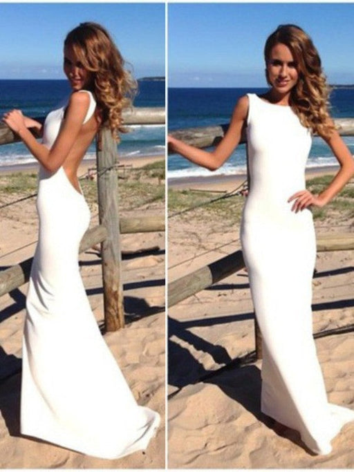 Trumpet/Mermaid High Neck Sleeveless Spandex Floor-Length Dresses - Prom Dresses