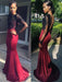 Trumpet/Mermaid Long Sleeves Bateau Elastic Woven Satin Sweep/Brush Train Dresses - Prom Dresses