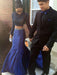 Trumpet/Mermaid Long Sleeves High Neck Beading Court Train Taffeta Two Piece Dresses - Prom Dresses