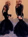 Trumpet/Mermaid Long Sleeves Scoop Lace Sweep/Brush Train Tulle Dresses - Prom Dresses