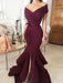 Trumpet/Mermaid Off-the-Shoulder Sleeveless Floor-Length Ruched Stretch Crepe Dresses - Prom Dresses