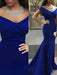 Trumpet/Mermaid Off-the-Shoulder Sleeveless Satin Sweep/Brush Train Dresses - Prom Dresses