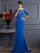 Trumpet/Mermaid Scoop 1/2 Sleeves Long Chiffon Dresses - Prom Dresses