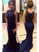 Trumpet/Mermaid Scoop Court Train Sleeveless Beading Satin Dresses - Prom Dresses
