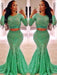 Trumpet/Mermaid Scoop Long Sleeves Lace Ruffles Sweep/Brush Train Two Piece Dresses - Prom Dresses